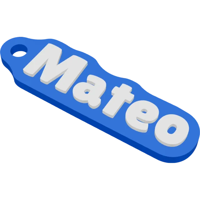 Llavero con nombre impreso en 3D